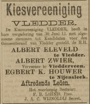 Kandidaten Vledder, juli 1881