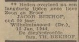 Overlijden Jacob