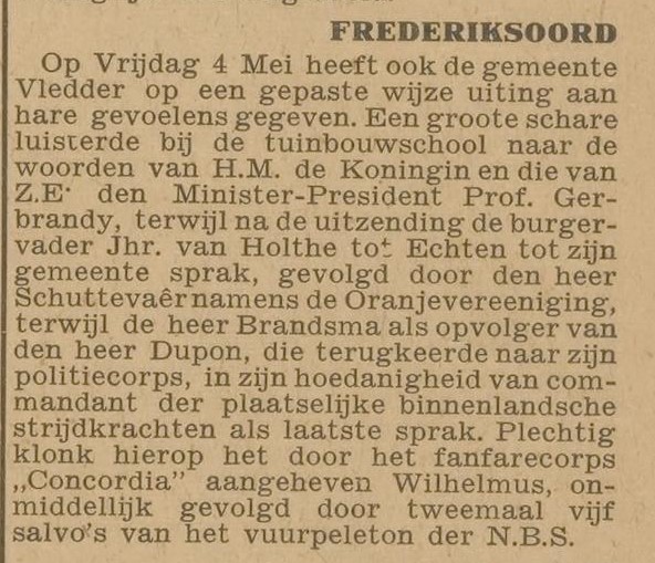 Opregte Steenwijker courant, 8 mei 1945